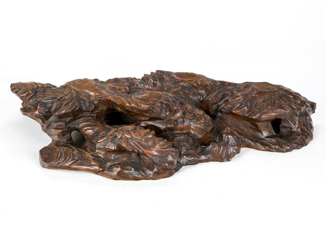 Squisita tigre giapponese in rame su supporto in wood intagliato in vendita 8