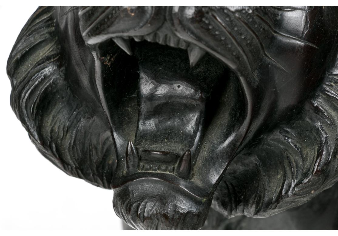 Squisita tigre giapponese in rame su supporto in wood intagliato in vendita 9