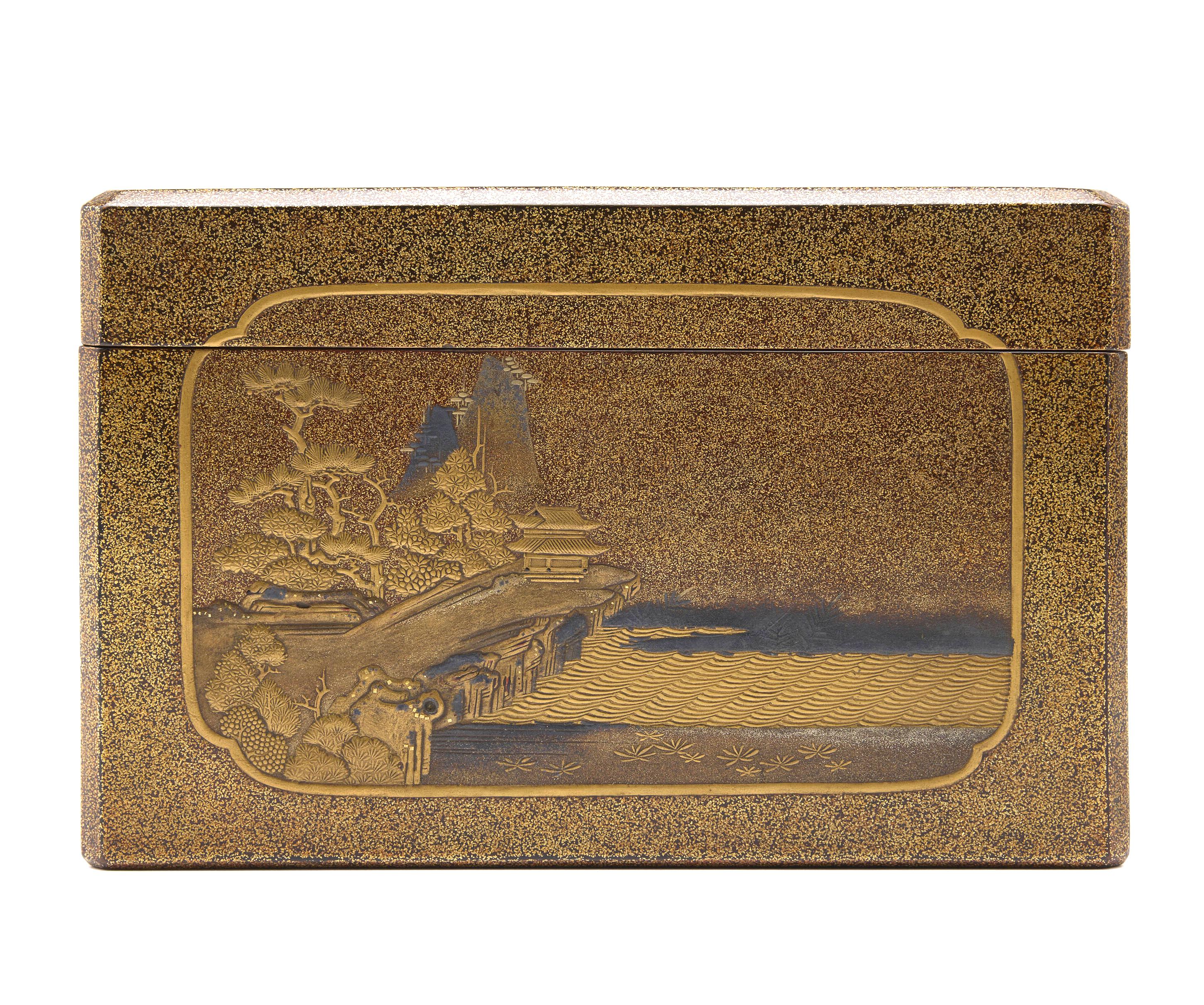 Exquisiter japanischer Lack Maki-e Handschachtel aus der Kobako-Edo-Periode im Angebot 6