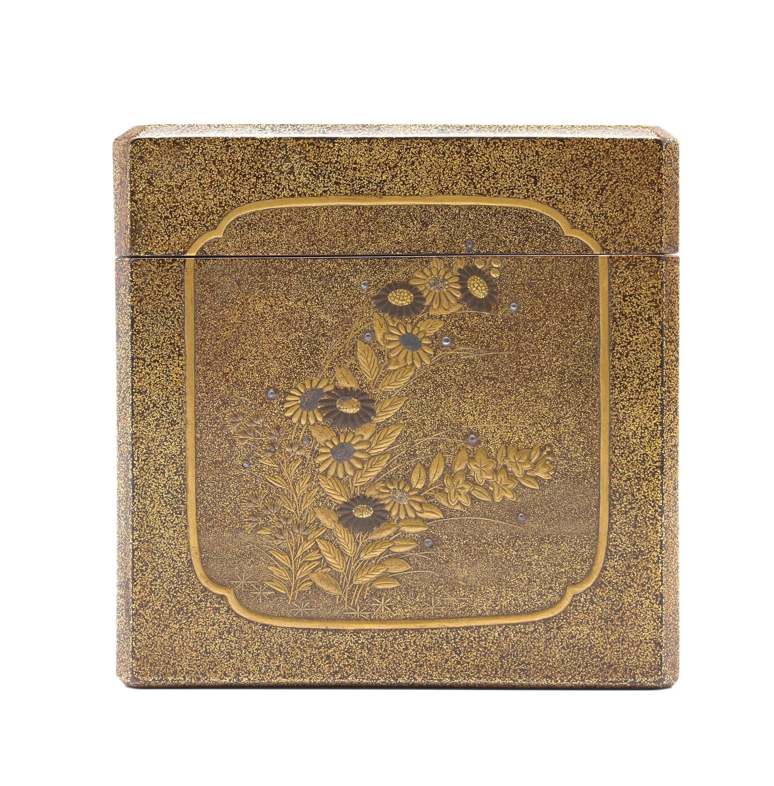 Exquisite Japanese Lacquer Maki-e Hand Box Kobako Edo Period Exquisite Japanese Lacquer Maki-e Hand Box Kobako Edo Period
