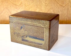 Exquisite Japanese Lacquer Maki-e Hand Box Kobako Edo Period