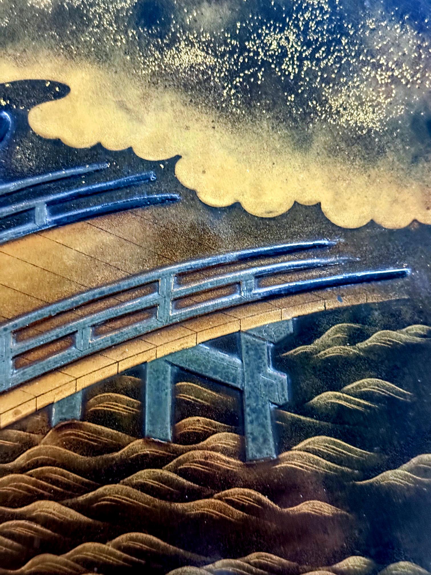 Squisita lacca giapponese Maki-e Suzuribako di Koma Kyūhaku del periodo Edo in vendita 2