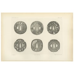 Exquisite Japanese Tsuba (Sword Guards) – Decorative Art by Audsley, 1884