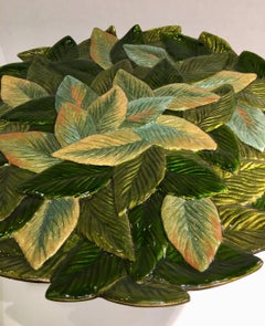 Exquisite Jay Strongwater 3 Roses and Leaves Enameled Metal Cake Holder Plateau