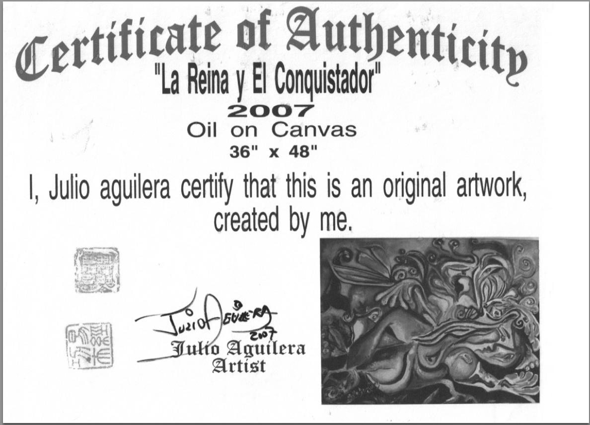 Exquisite Julio Aguilera Ölgemälde auf Leinwand im Angebot 4