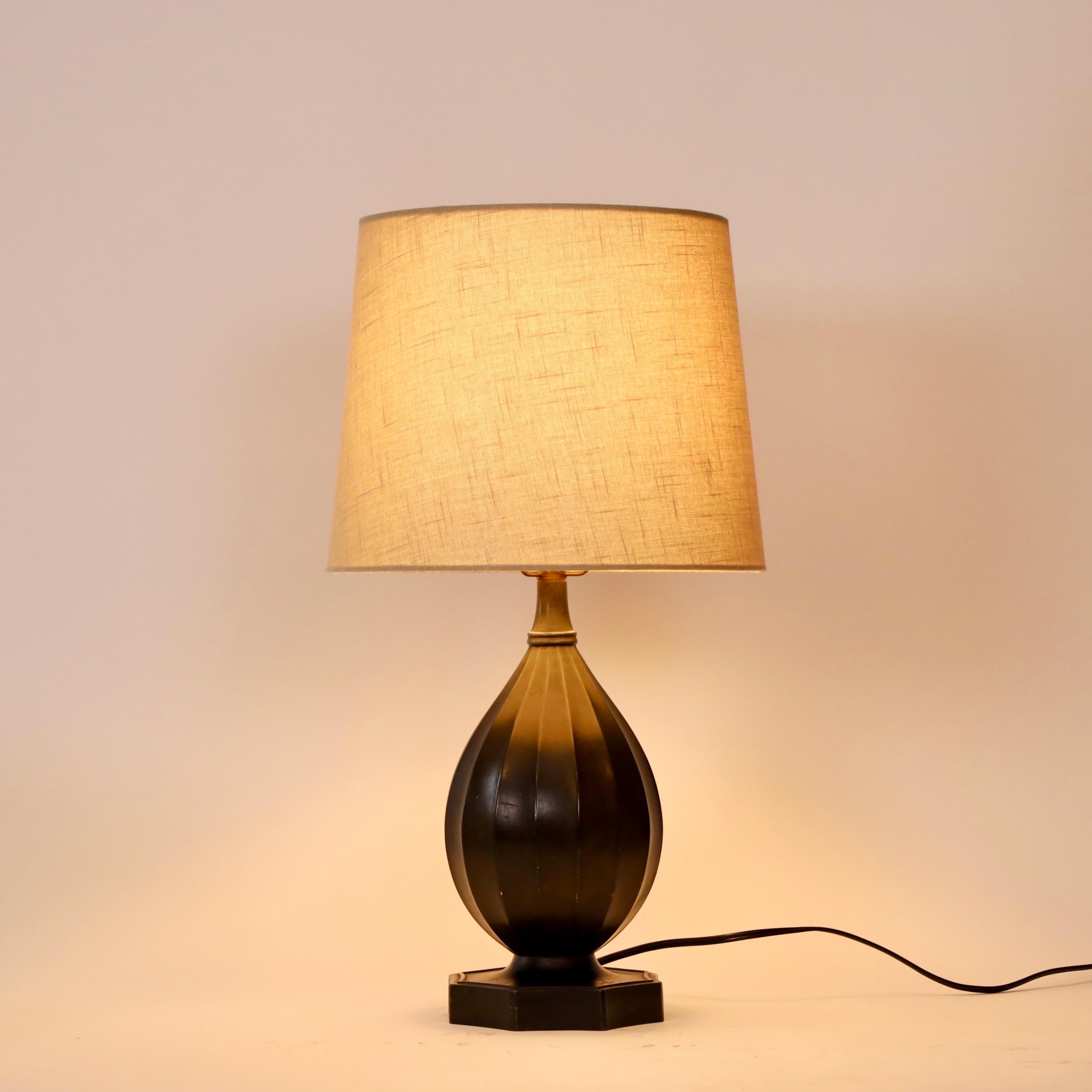 Metal Exquisite Just Andersen Table Lamp, 1930s, Denmark For Sale