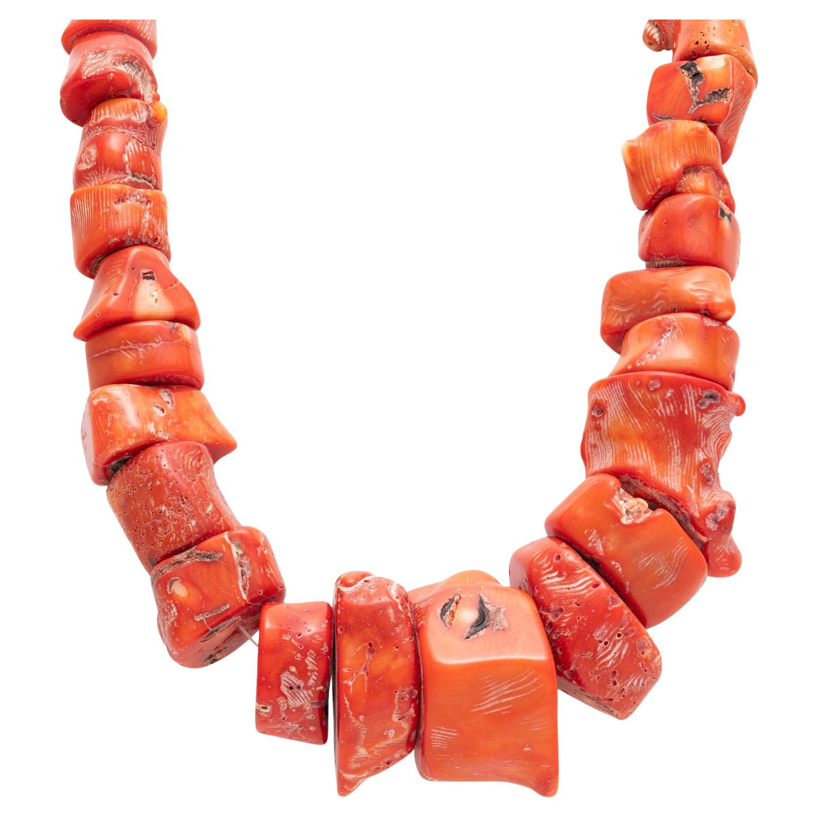 Exquisite Large Coral Beaded Necklace For Sale