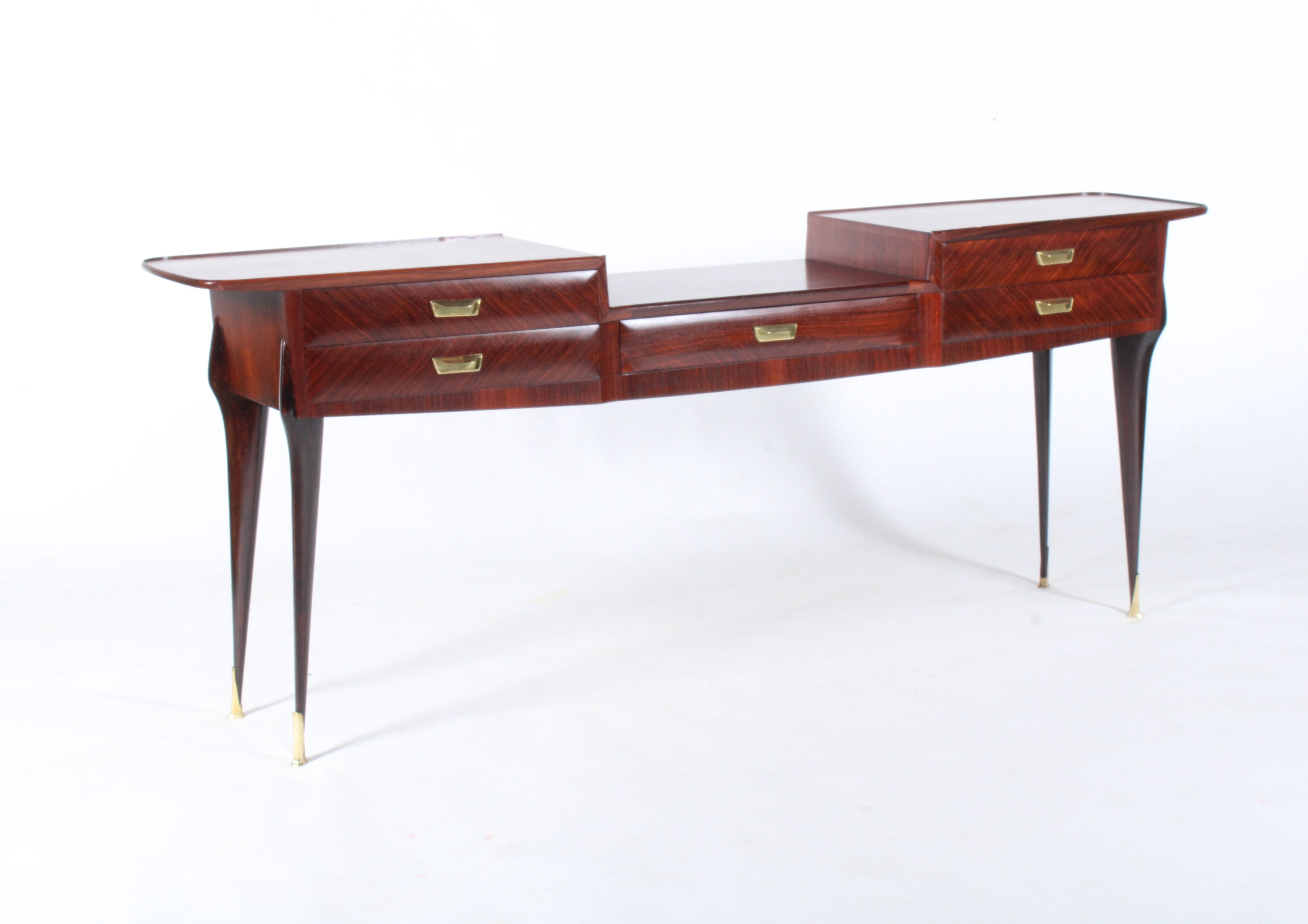 Hand-Crafted Exquisite  Large Mid Century Italian Console Table Attributed To Vittorio Dassi For Sale