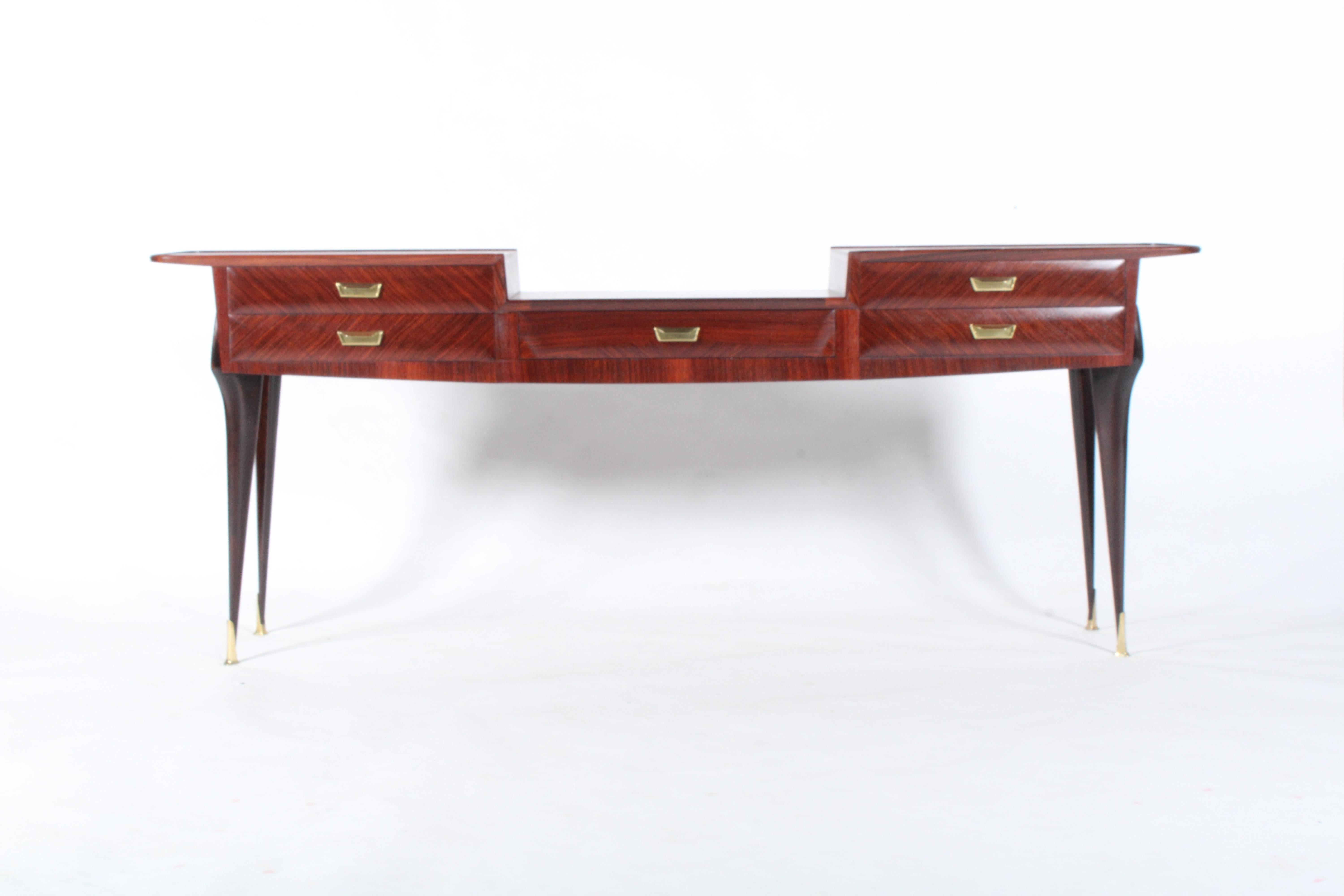Brass Exquisite  Large Mid Century Italian Console Table Attributed To Vittorio Dassi For Sale