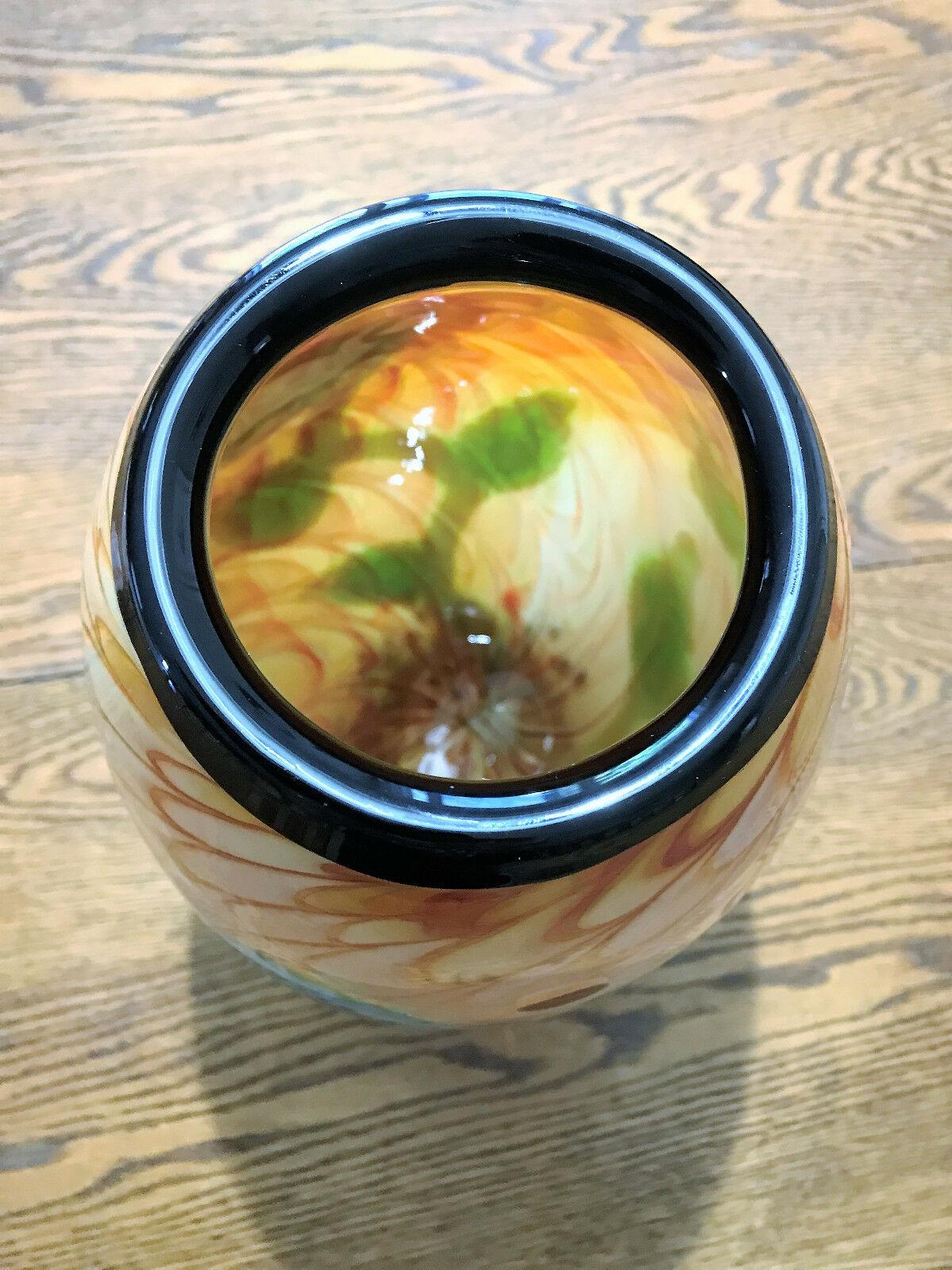 Mid-Century Modern Exquisite Large Murano Floral Luxury Art Glass Vase Estate Find For Sale