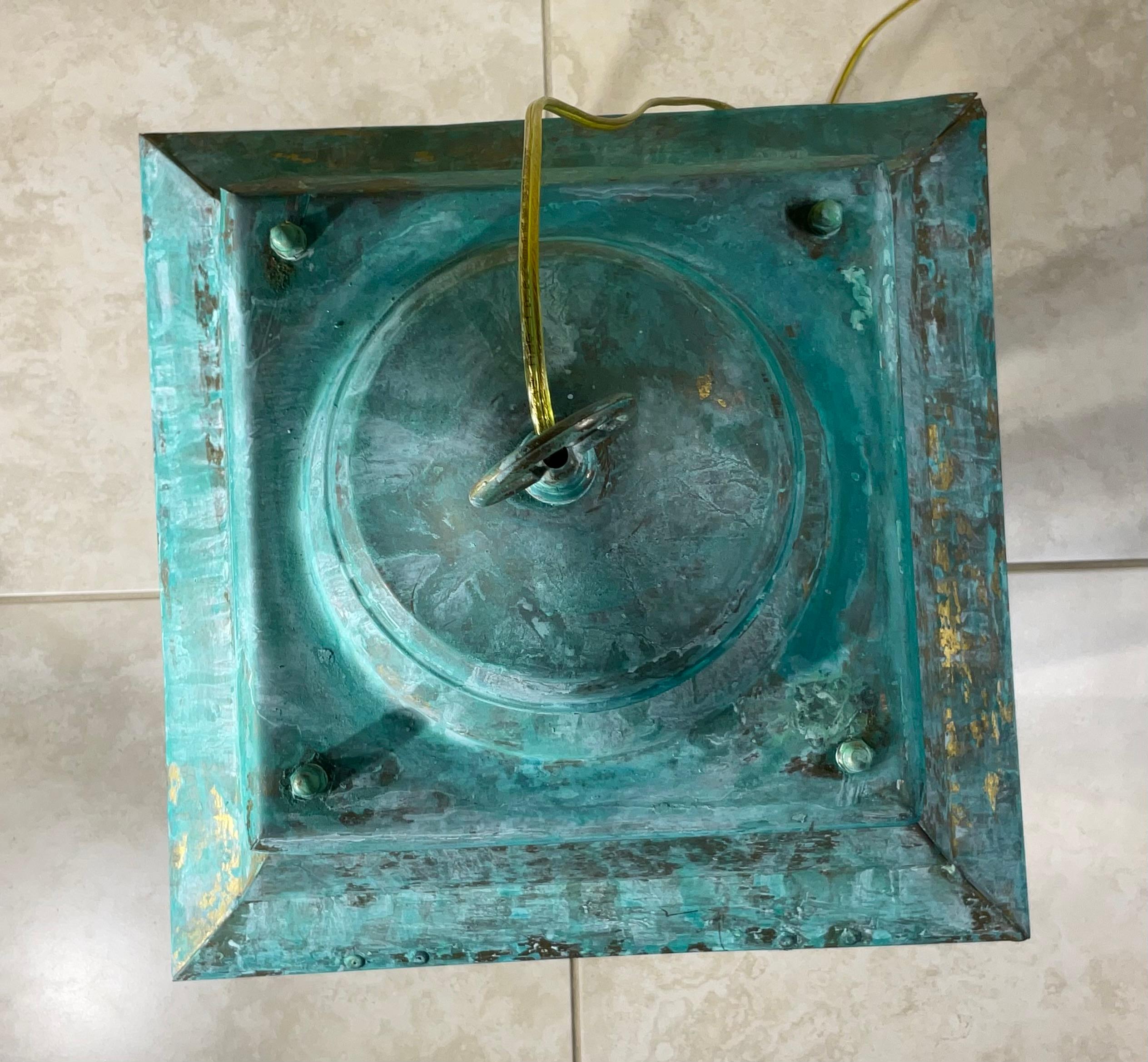 Exquisite Large Vintage Solid Brass Hanging Lantern  15”x15”x29” For Sale 11
