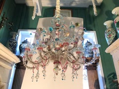 18th C. Venetian Murano Glass Chandelier Ceiling Light antique Hanging pendant