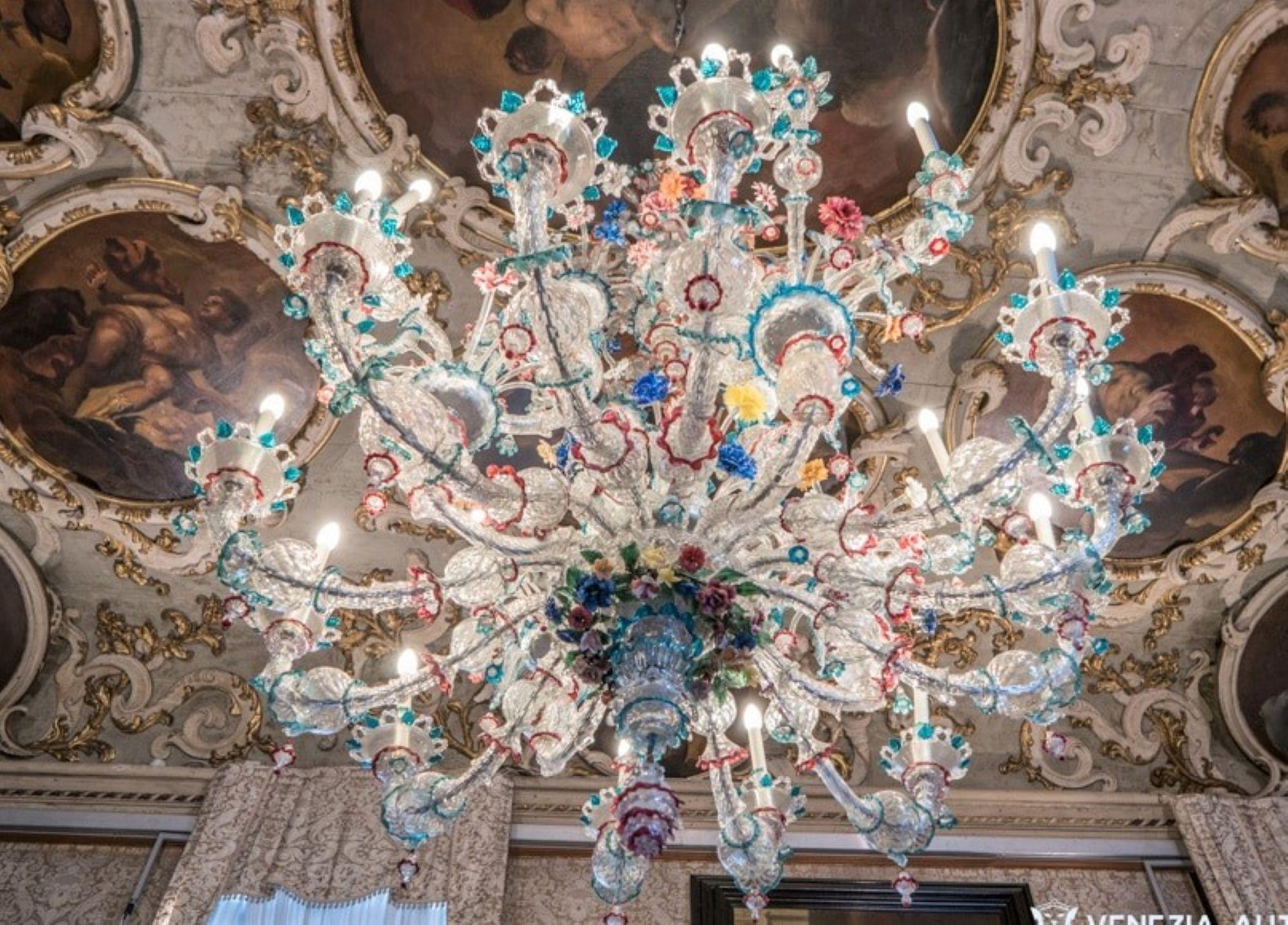 18th C. Venetian Murano Glass Chandelier Ceiling Light antique Hanging pendant 4