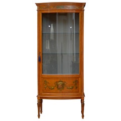 Antique Exquisite Late Victorian Satinwood Display Cabinet