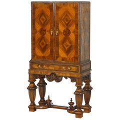 Exquisite Liberty's of London Burr Walnut Drinks Cabinet with Sliding Shelves