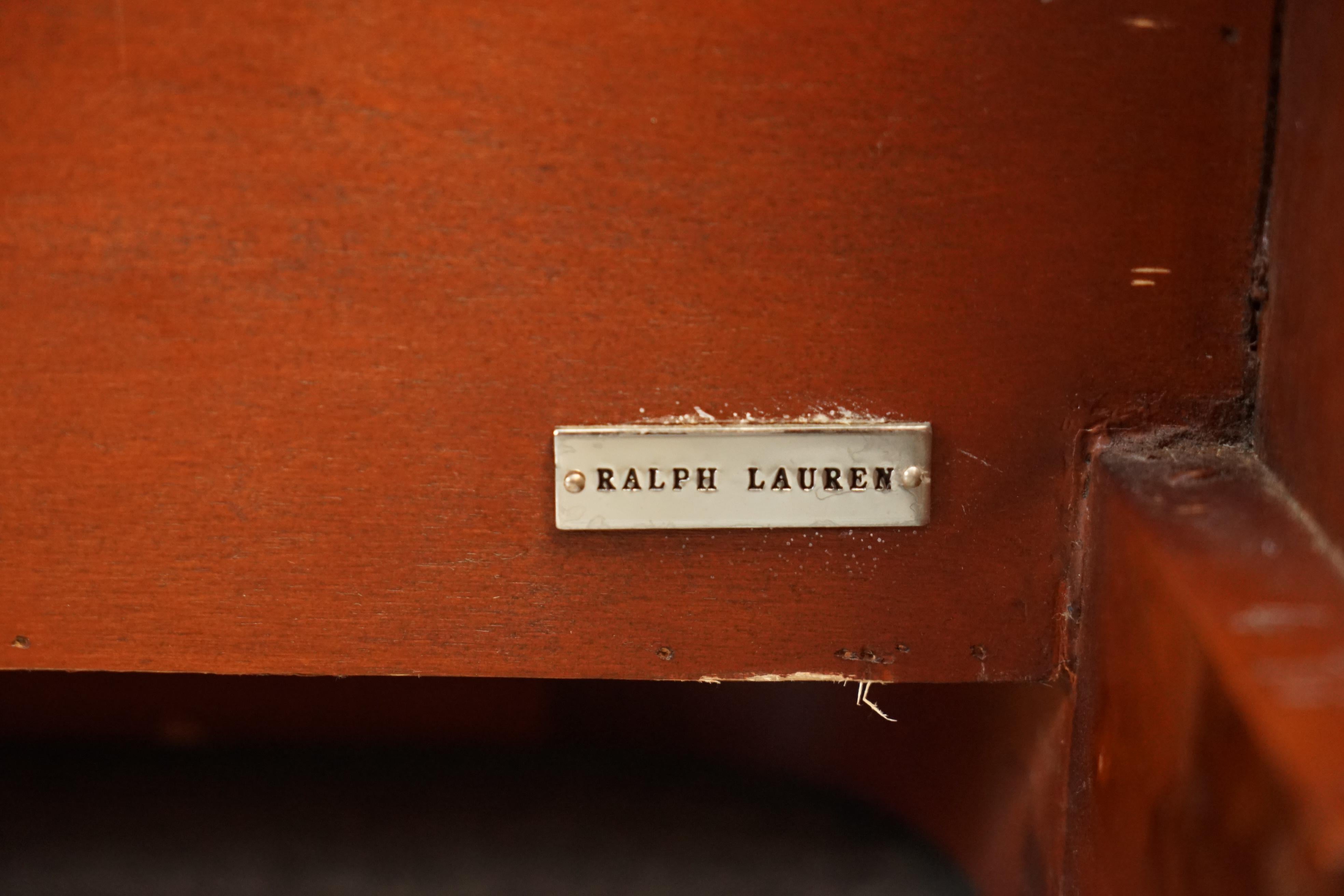 EXQUISITE LiMITED EDITION RALPH LAUREN MODERN METROPOLIS BROWN LEATHER BED FRAME For Sale 3