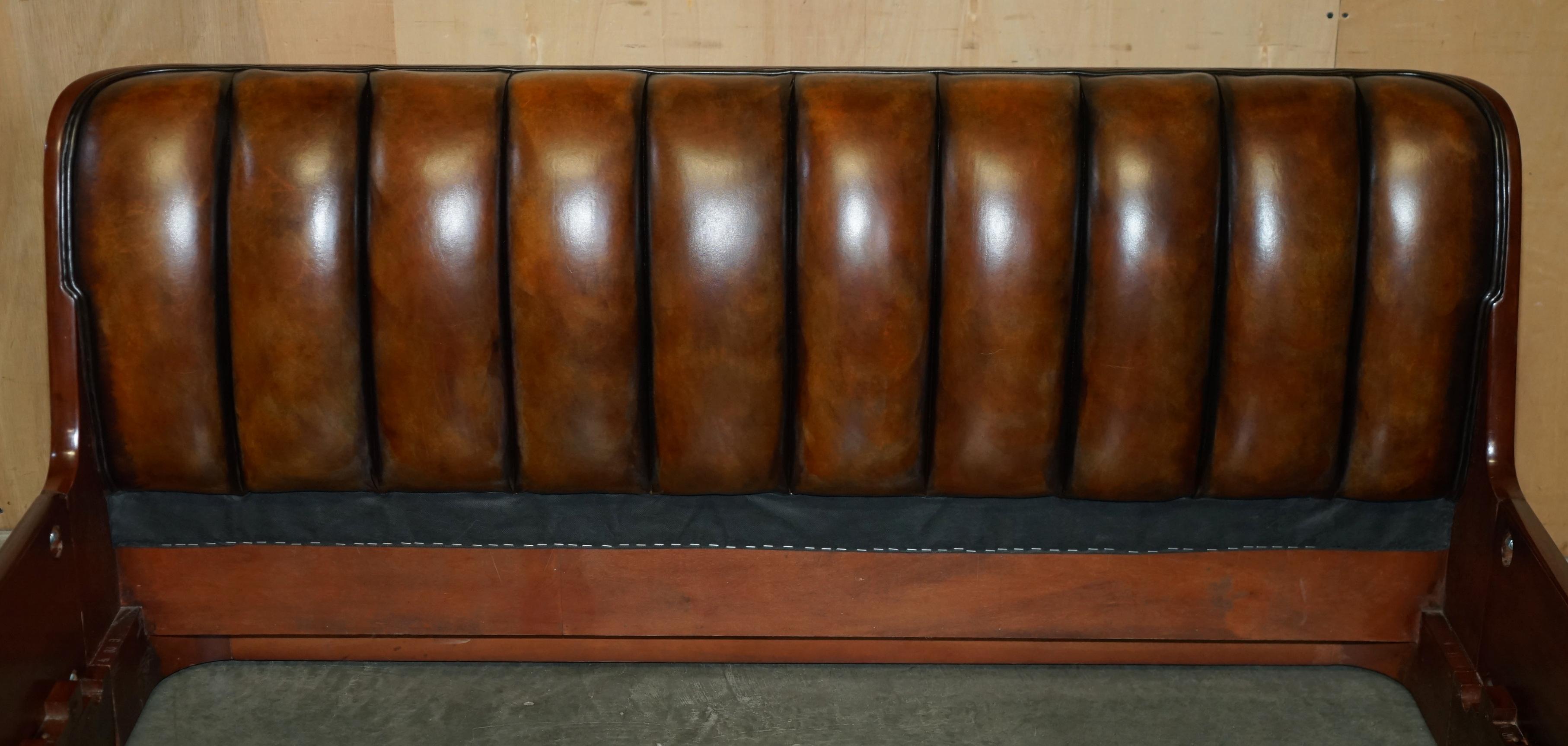 EXQUISITE LiMITED EDITION RALPH LAUREN MODERN METROPOLIS BROWN LEATHER BED FRAME For Sale 8