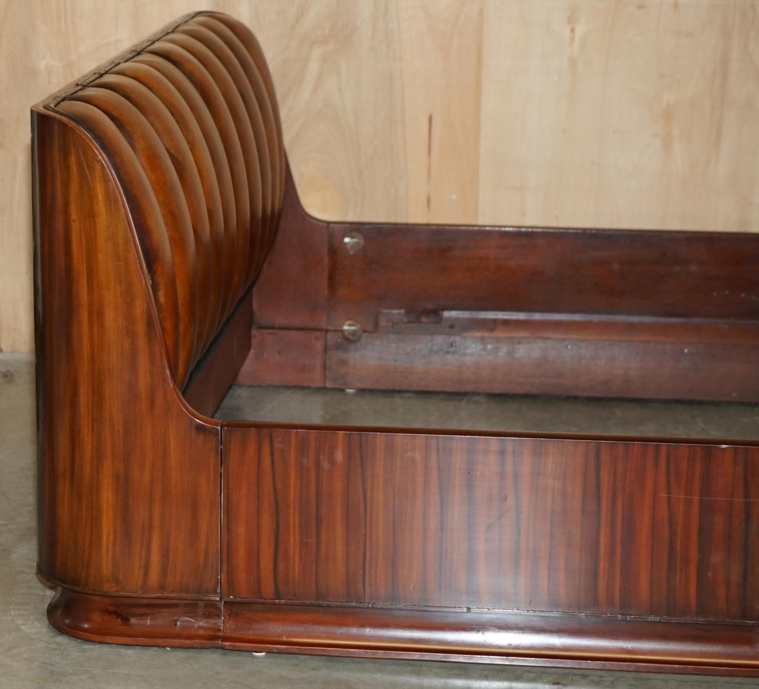 EXQUISITE LiMITED EDITION RALPH LAUREN MODERN METROPOLIS BROWN LEATHER BED FRAME For Sale 12