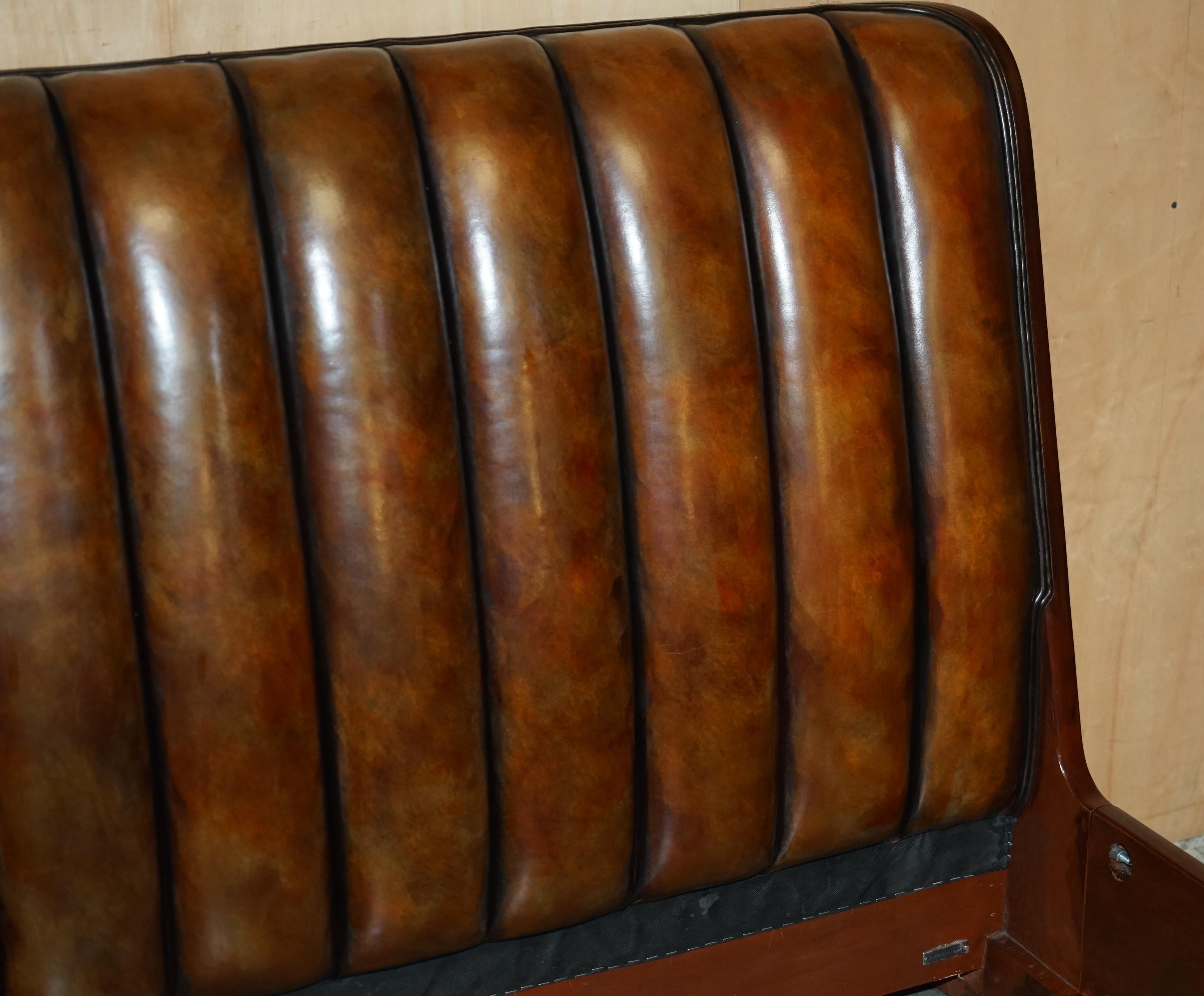 EXQUISITE LiMITED EDITION RALPH LAUREN MODERN METROPOLIS BROWN LEATHER BED FRAME For Sale 1