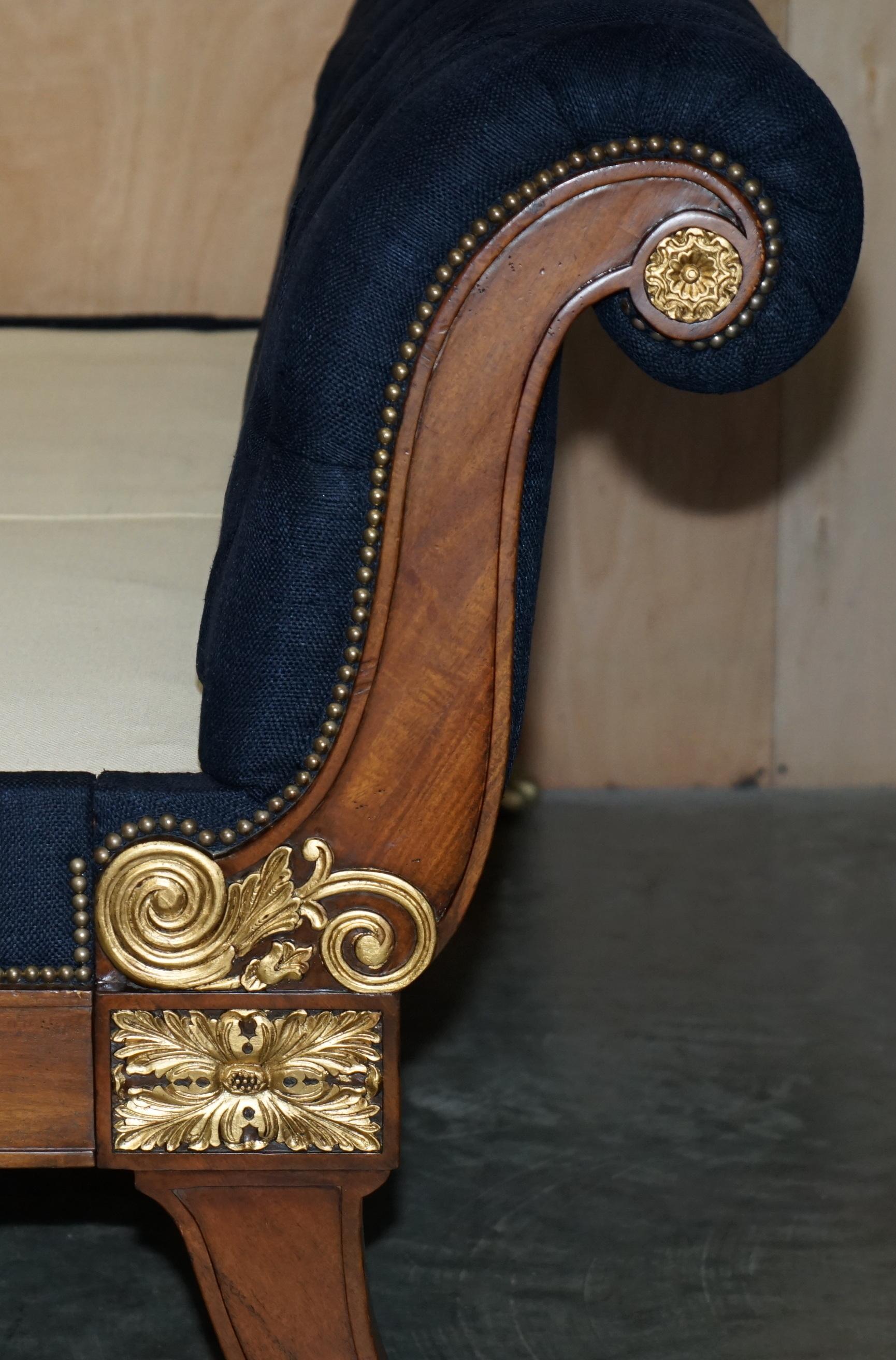 Hand-Crafted EXQUISITE LIMiTED EDITION RALPH LAUREN RUE ROYALE CHESTERFIELD TUFTED SLEIGH BED For Sale