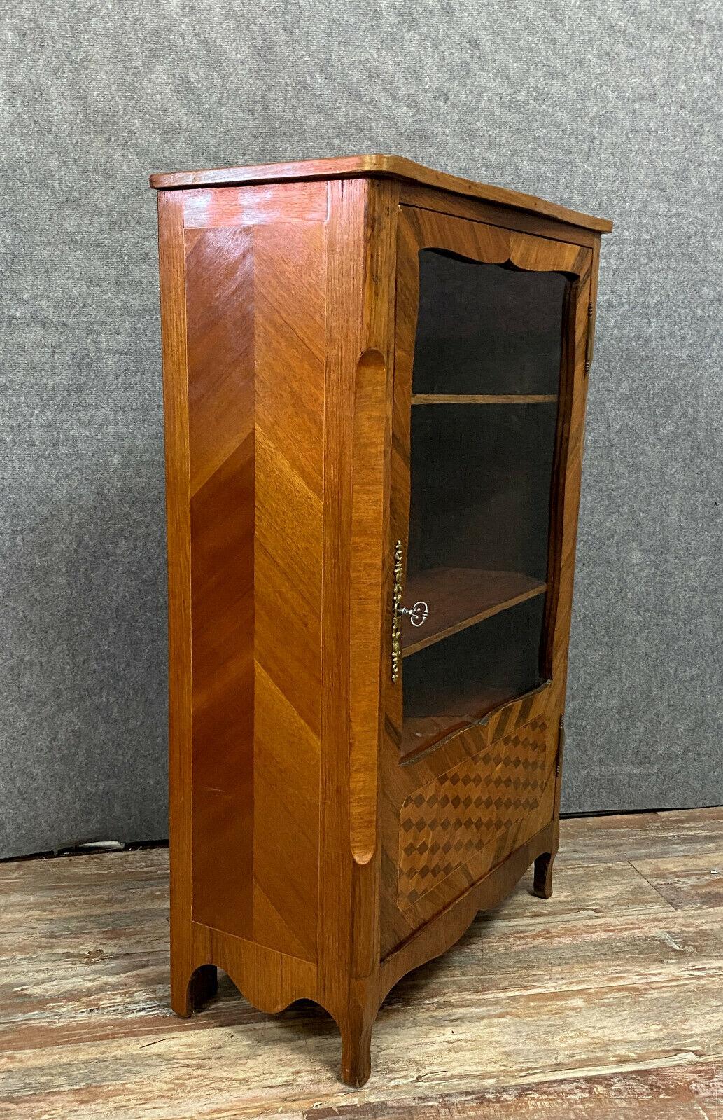 Exquisite Louis XV Marquetry Bookcase from around 1850 -1X03 For Sale 2