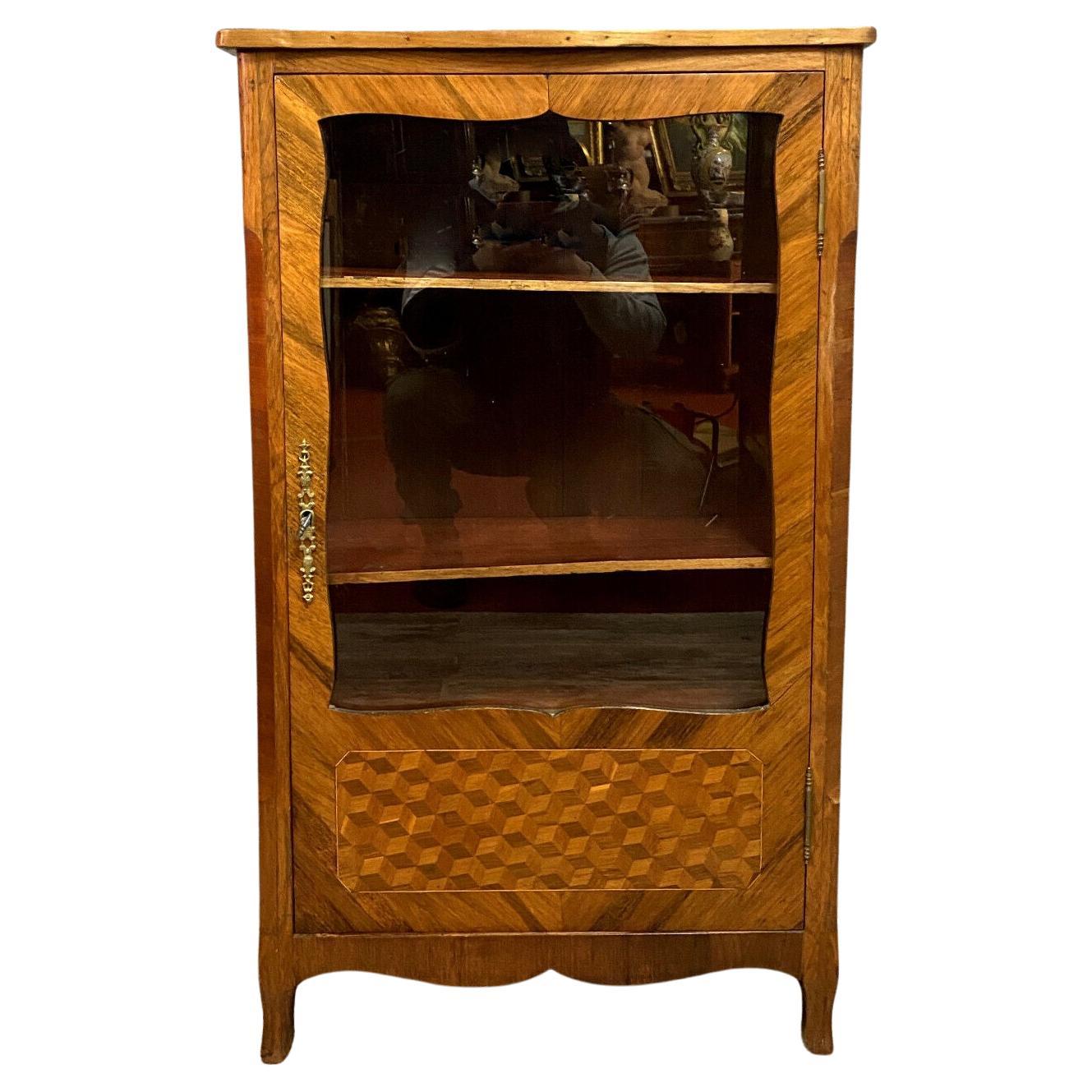 Exquisite Louis XV Marquetry Bookcase from around 1850 -1X03