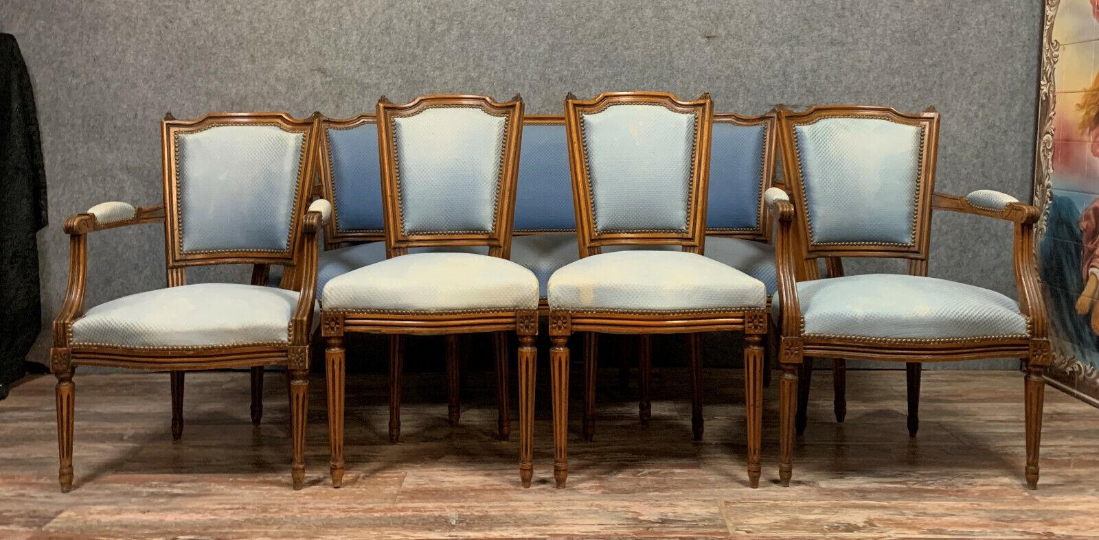 Exquisite Louis XVI Salon Furniture Set in Cherry Wood circa 1900s -1X13 4