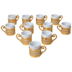 Magnifique ensemble de tasses expresso de luxe Arzberg en or et porcelaine 