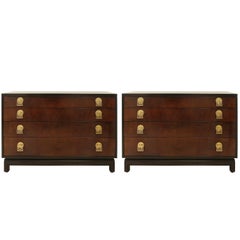 Exquisite Mahogany and Bookmatch Bird''s-Eye Maple Chest by Renzo Rutili