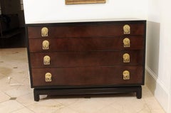 Exquisite Mahogany and Bookmatch Bird's-Eye Maple Chest by Renzo Rutili