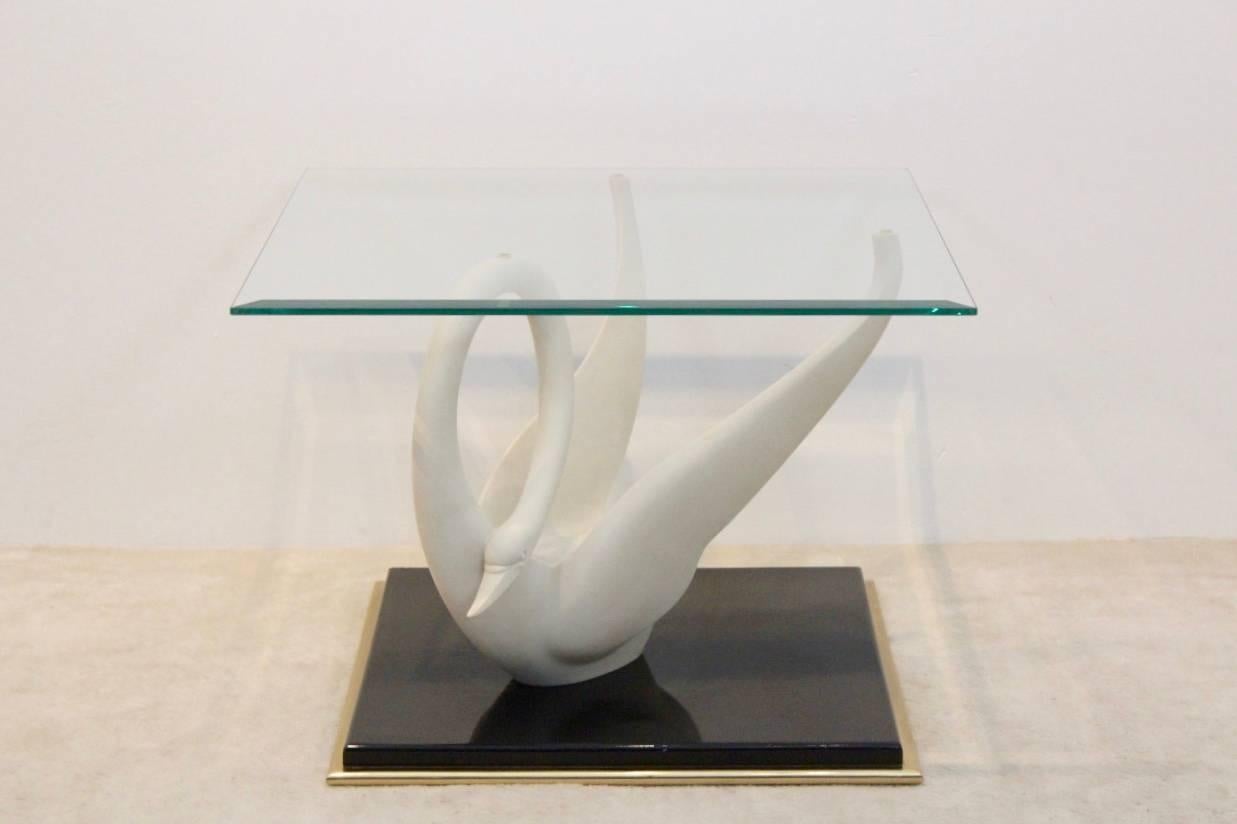French Exquisite Maison Jansen Swan Table, Signed