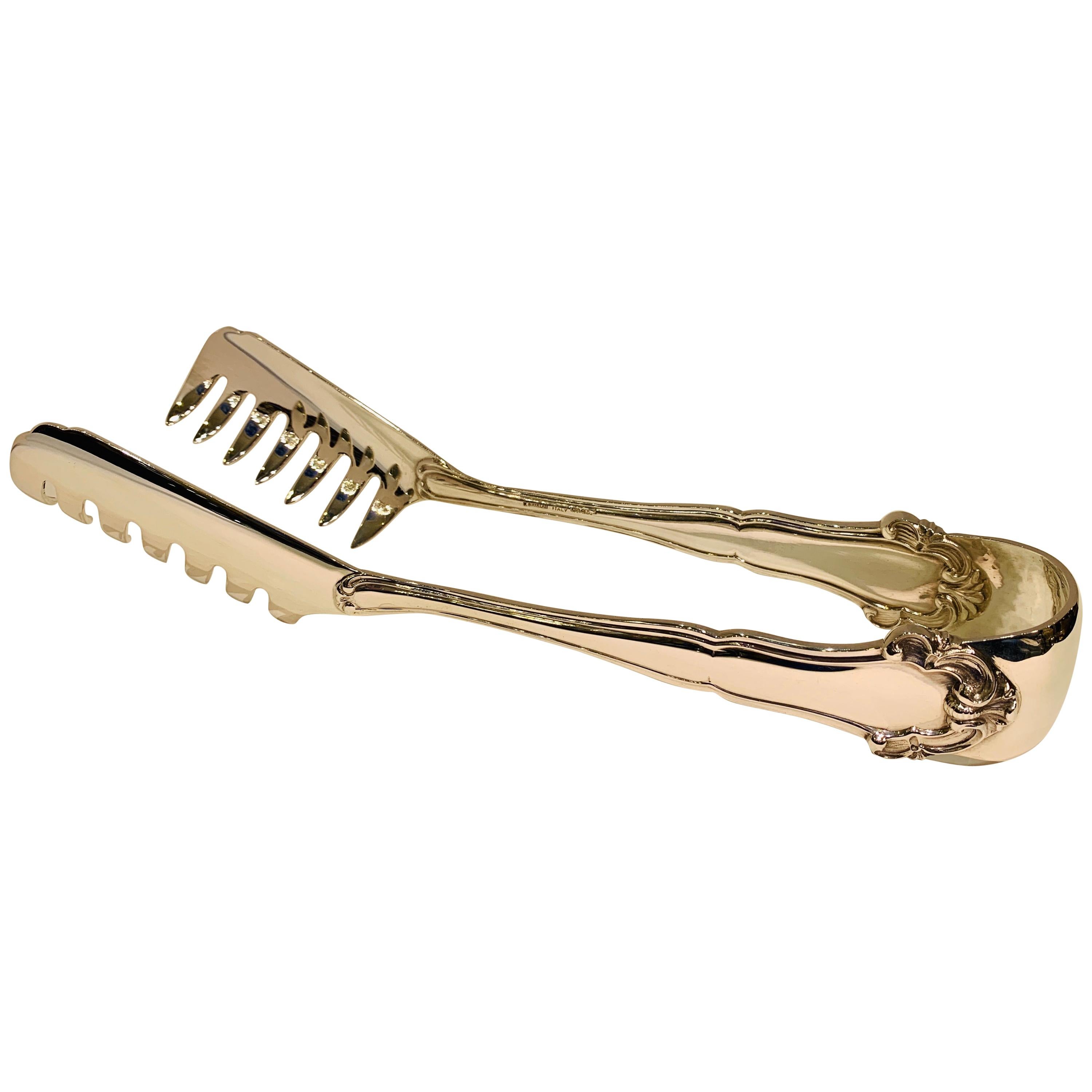 Exquisite Mario Buccellatti Italy Sterling Silver Serving Tongs Grand Imperiale
