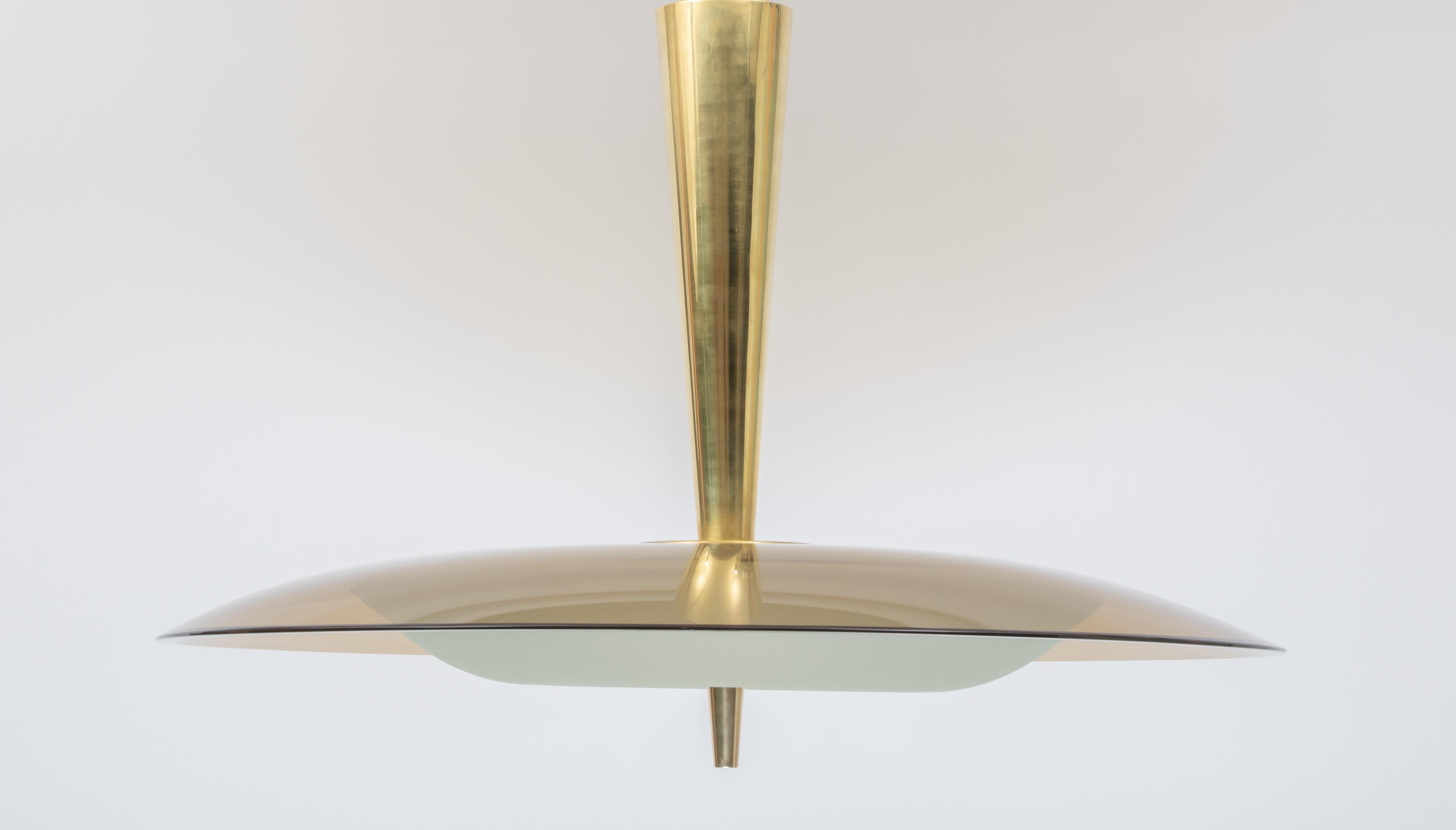 Exquisite Max Ingrand for Fontana Arte Round Glass Chandelier, Italy 1950's im Zustand „Hervorragend“ in New York, NY