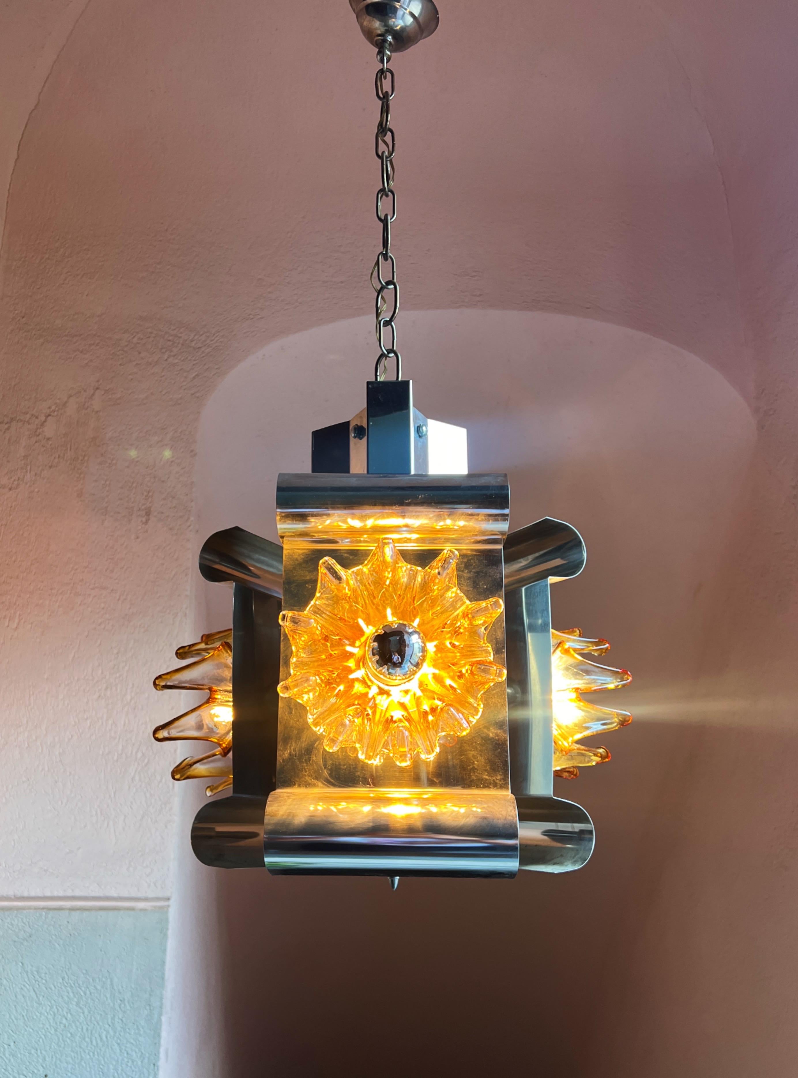 Squisita lampada a sospensione Mazzega Murano di Carlo Nason, 1970 In condizioni buone in vendita a Palermo, PA