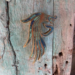 Exquisite Mexican Dragon Door Handle Set in Malachite Bronze Pepe Mendoza 1950s