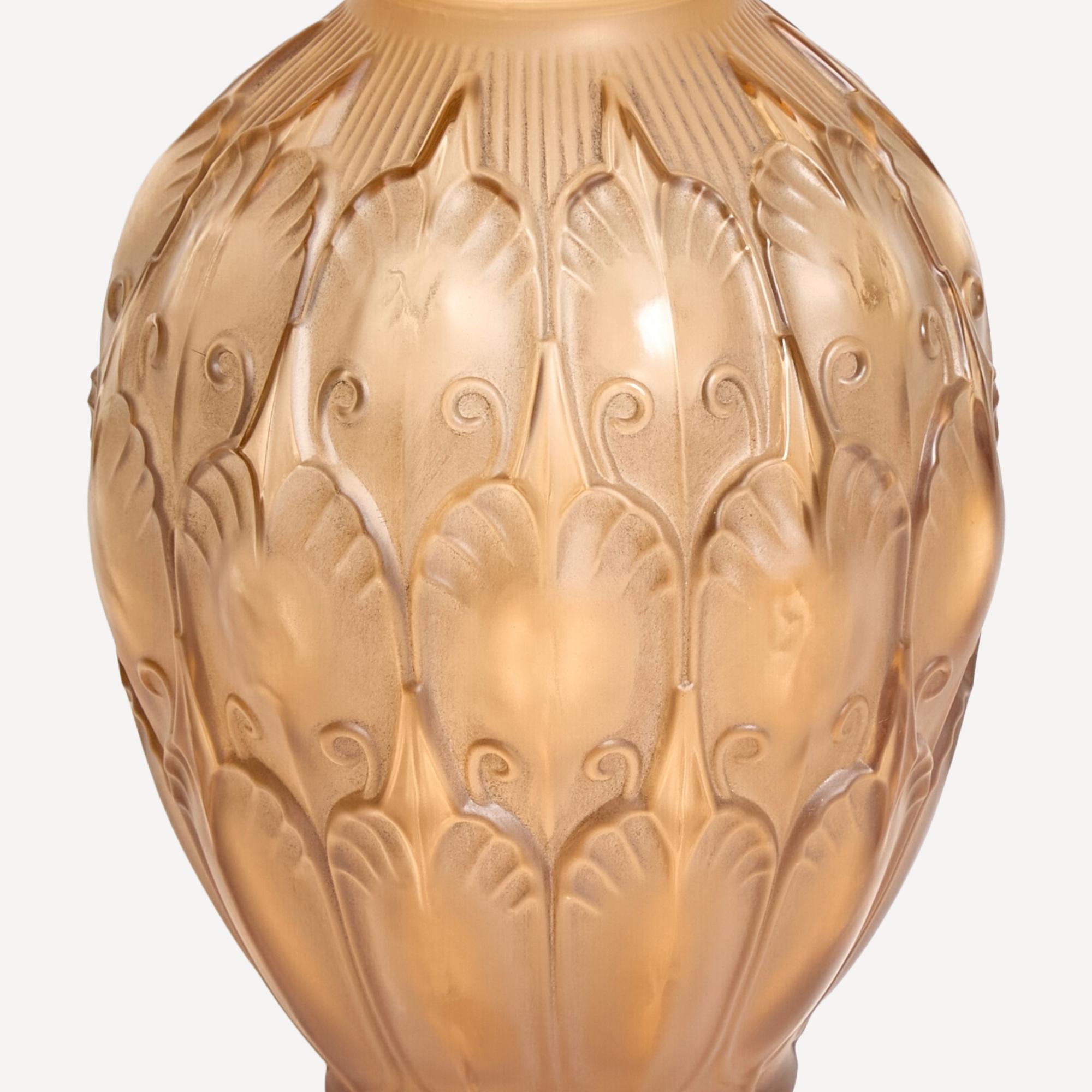 Art nouveau Vase en verre exquis pour les arts de la table de Val Saint Lambert, Belgique, 1934 en vente