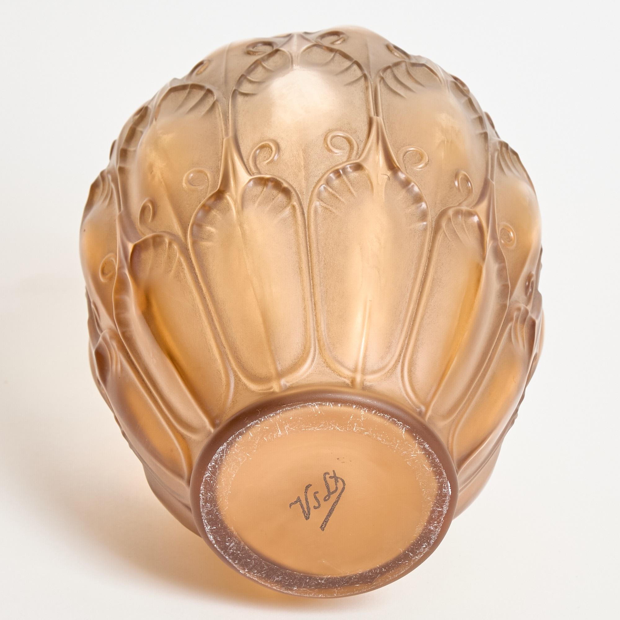 Vase en verre exquis pour les arts de la table de Val Saint Lambert, Belgique, 1934 en vente 1