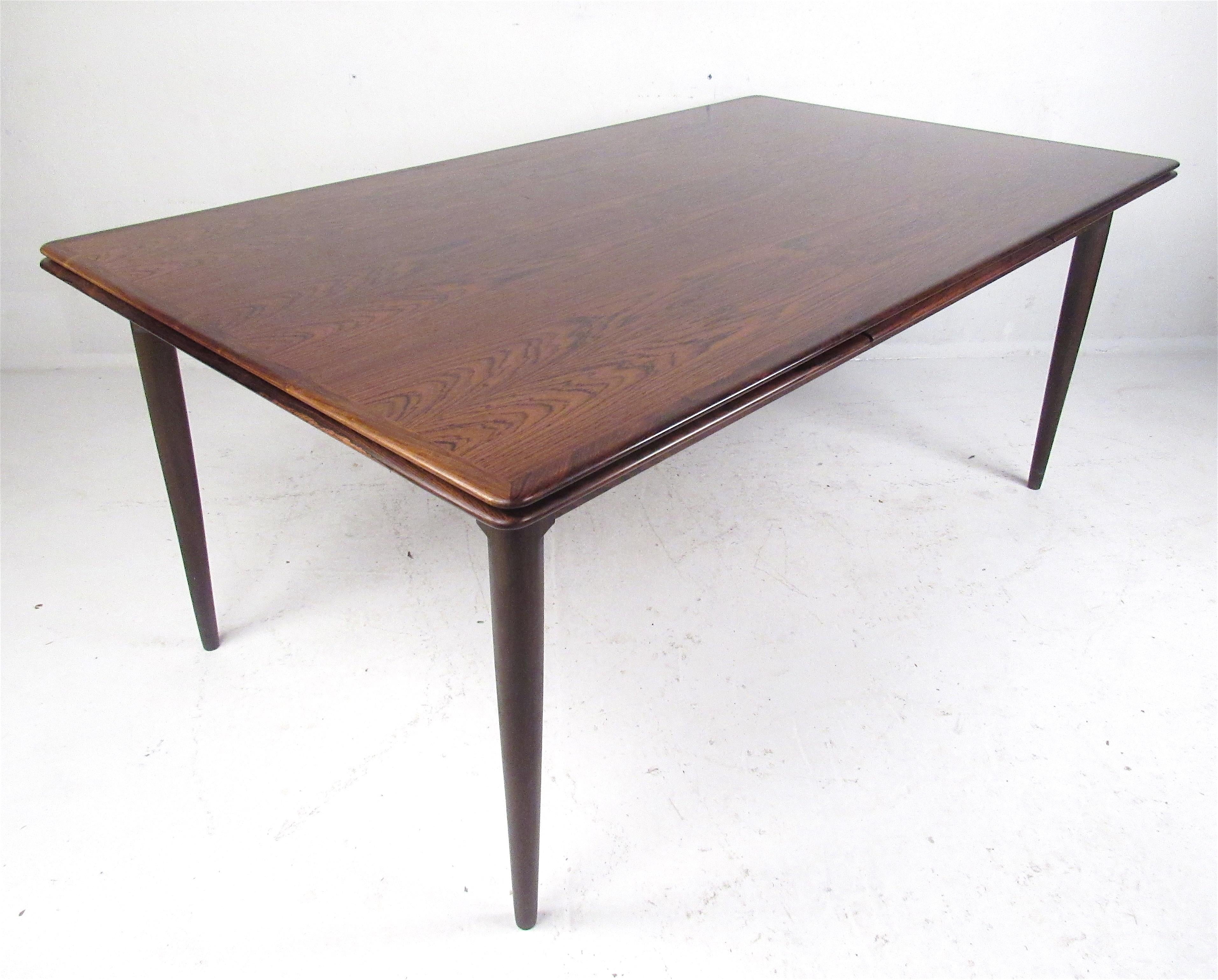 Mid-Century Modern Exquisite Midcentury Danish Rosewood Draw Leaf Dining Table