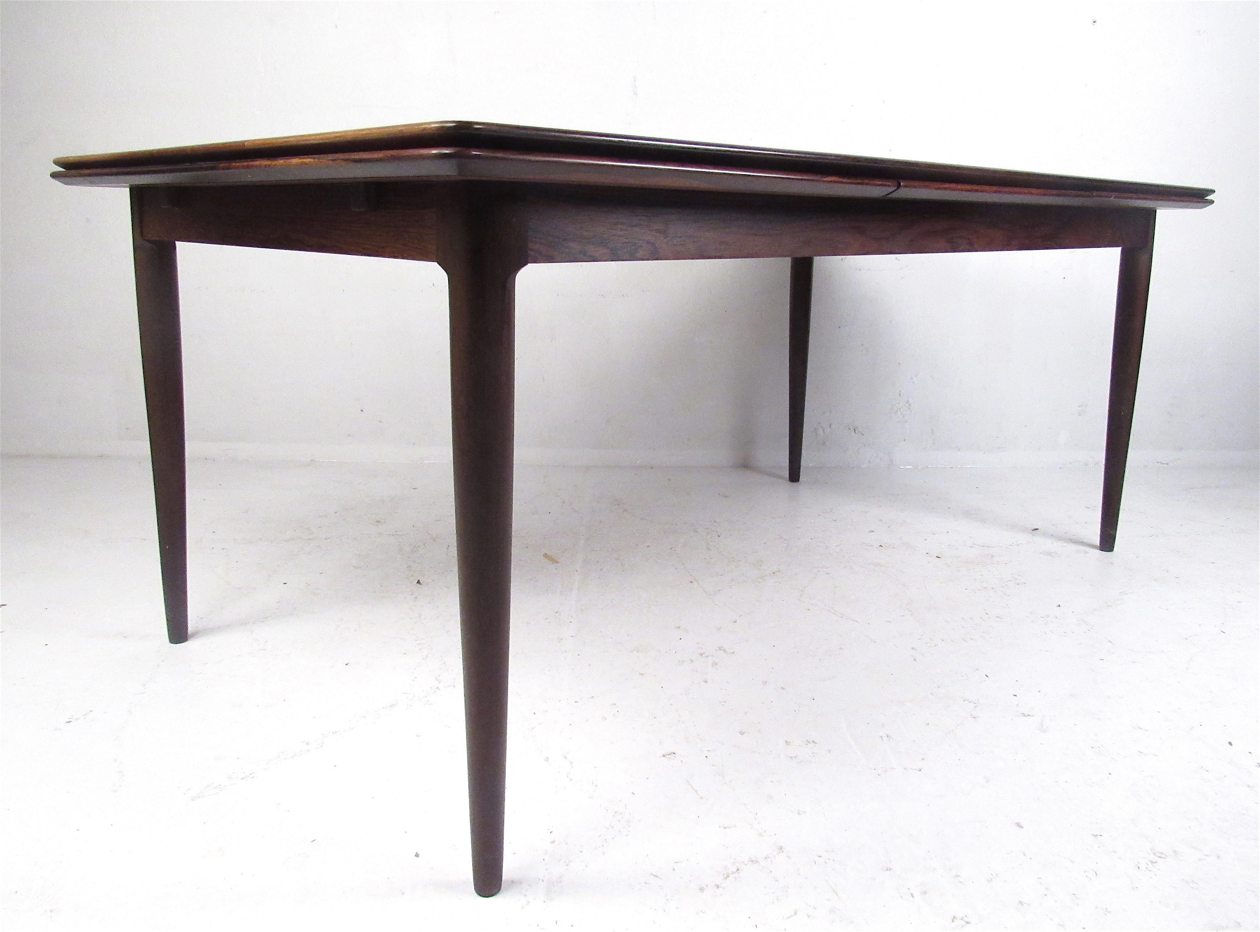 Exquisite Midcentury Danish Rosewood Draw Leaf Dining Table 2