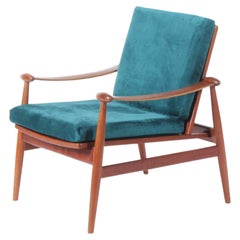 Retro Exquisite Mid Century Danish Spade Chair By Finn Juhl For France & Son In Teak
