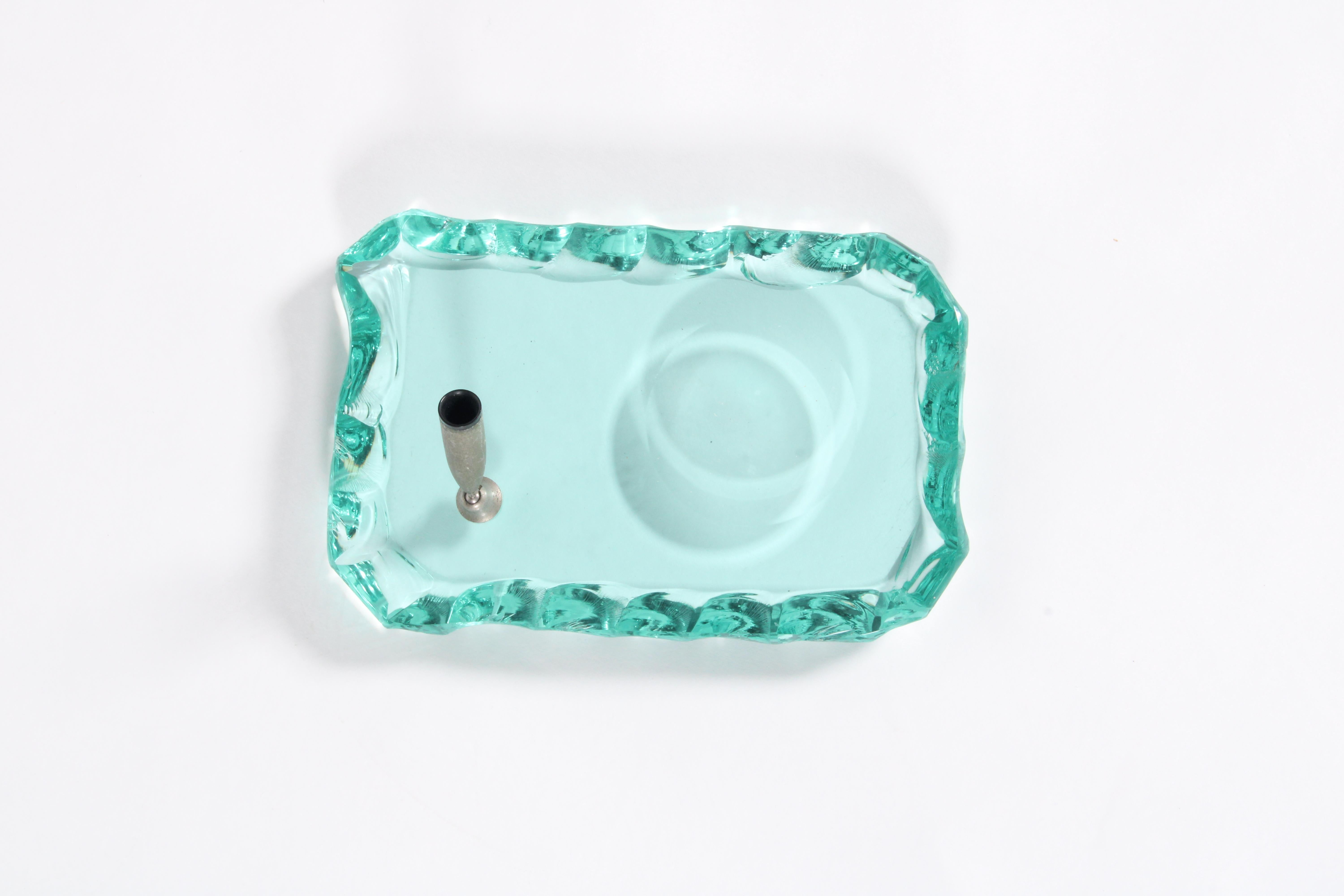 Cut Glass Exquisite Mid Century Italian Pen Holder Attibuted To Fontana Arte FREE DELIVERY For Sale