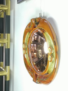 Exquisite Mid-Century Modern Ceramic Wall Mirror, 1970's, '50292'
