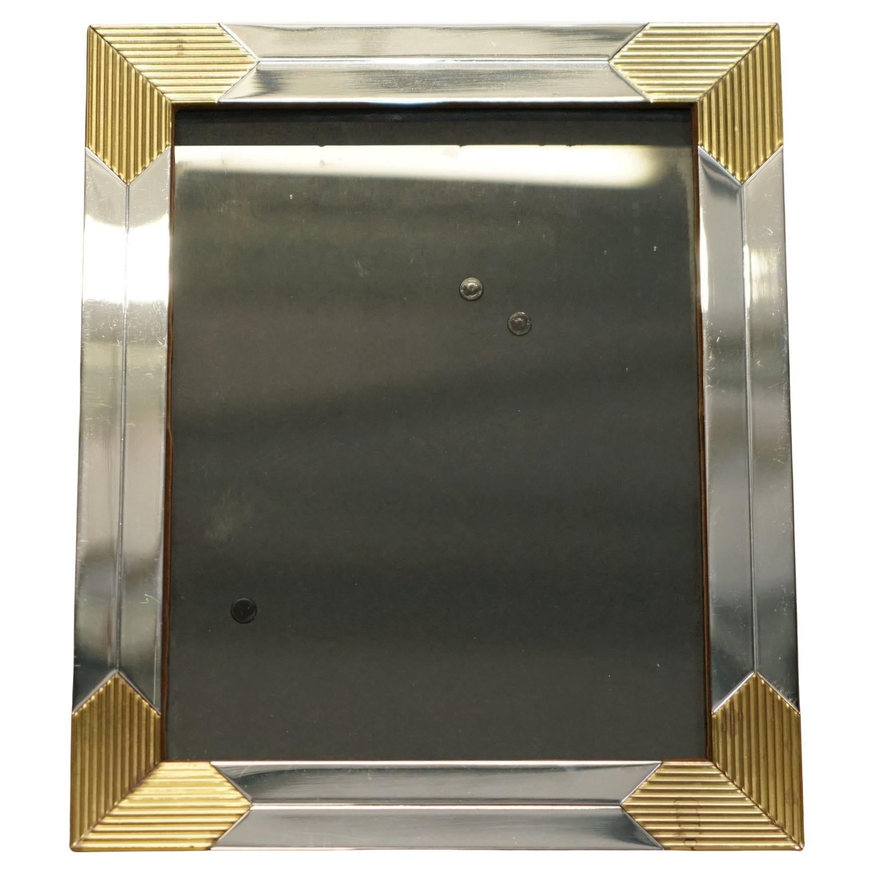 FRAME D'PICTURE MODERNE EXQUISITE du milieu du siècle dernier, ROMEO REGA CHROME & BRASS, 1970