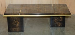 EXQUISITE MiD CENTURY MODERN HIDDEN STORAGE HAND PAINTED LACQUERED COFFEE TABLE