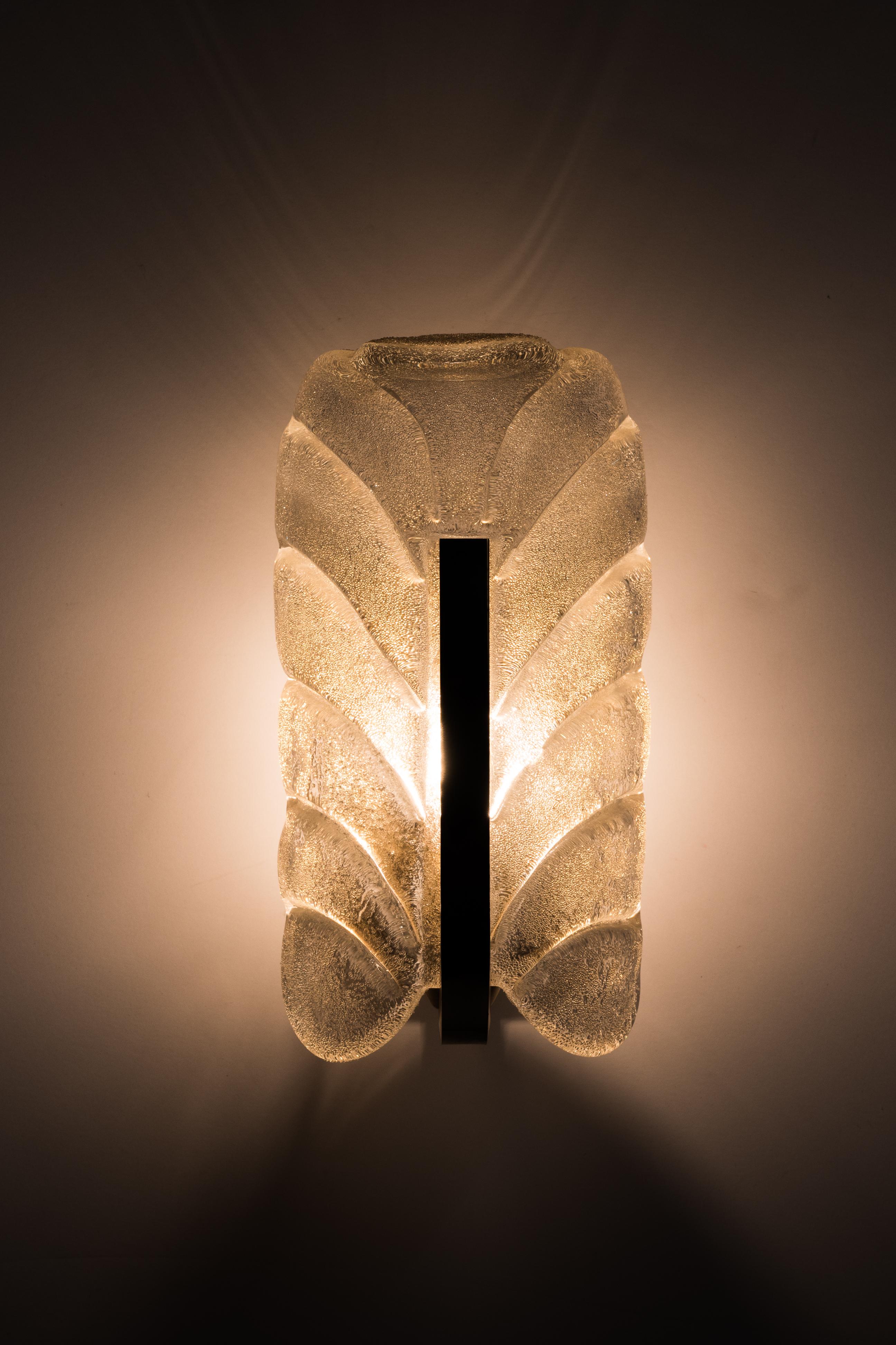 Gilt Exquisite Mid-Century Modernist Sconce by Carl Fagerlund for Orrefors For Sale