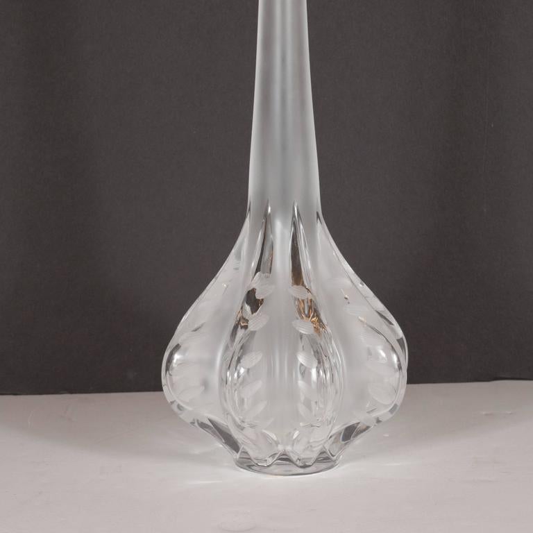 Glass Exquisite Mid-Century Modernist Vase Designed by Marie Claude Lalique For Sale