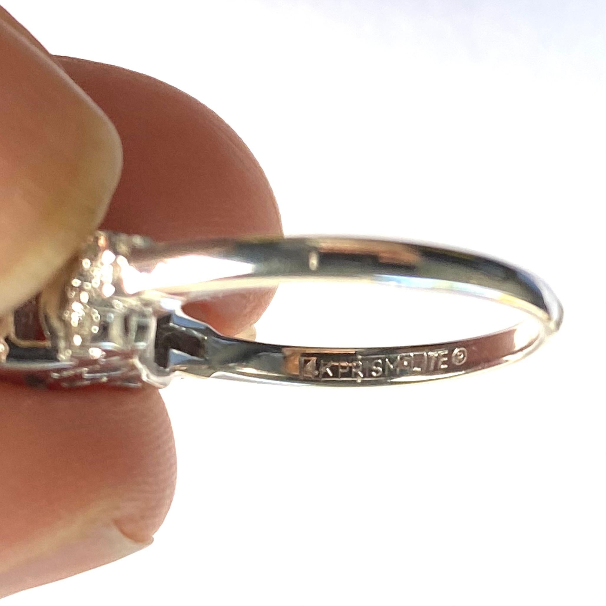 Exquisite Mid-Century Vintage Diamond Cocktail Ring in 14K White Gold For Sale 1