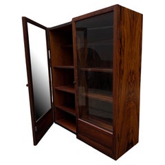 Exquisite Midcentury Modern Rosewood Two Door Display Cabinet