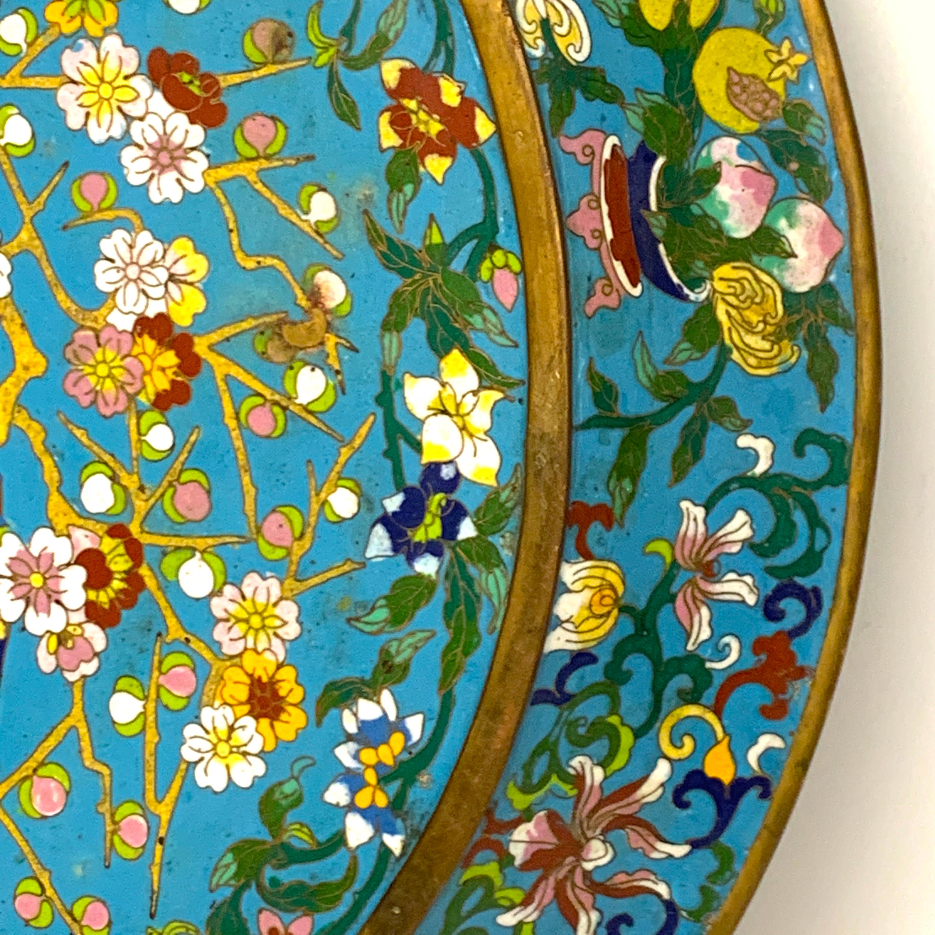 Exquisite Ming Style Cloisonné Charger and Stand 9