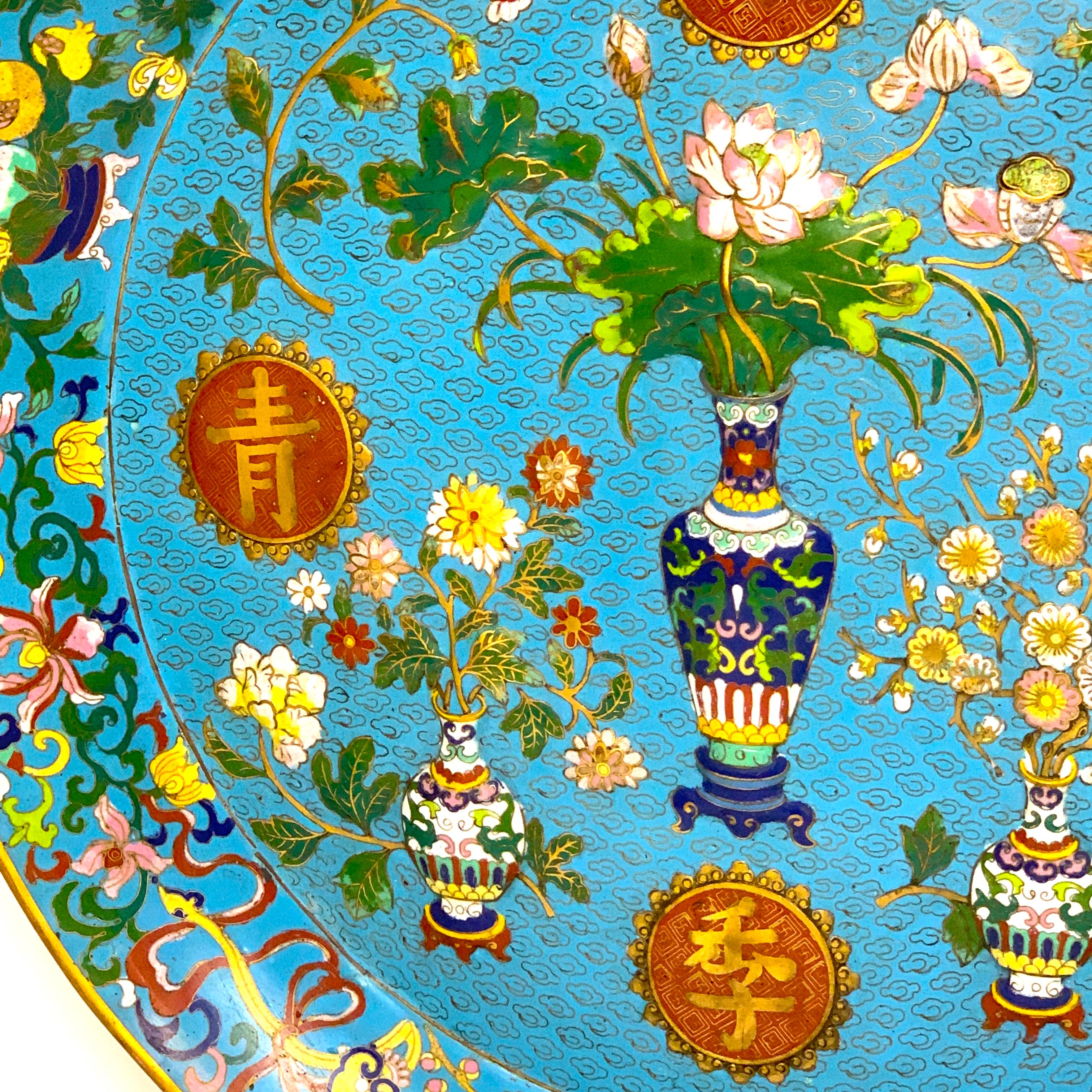 Ottone Squisito caricatore e supporto Cloisonné in stile Ming Ming